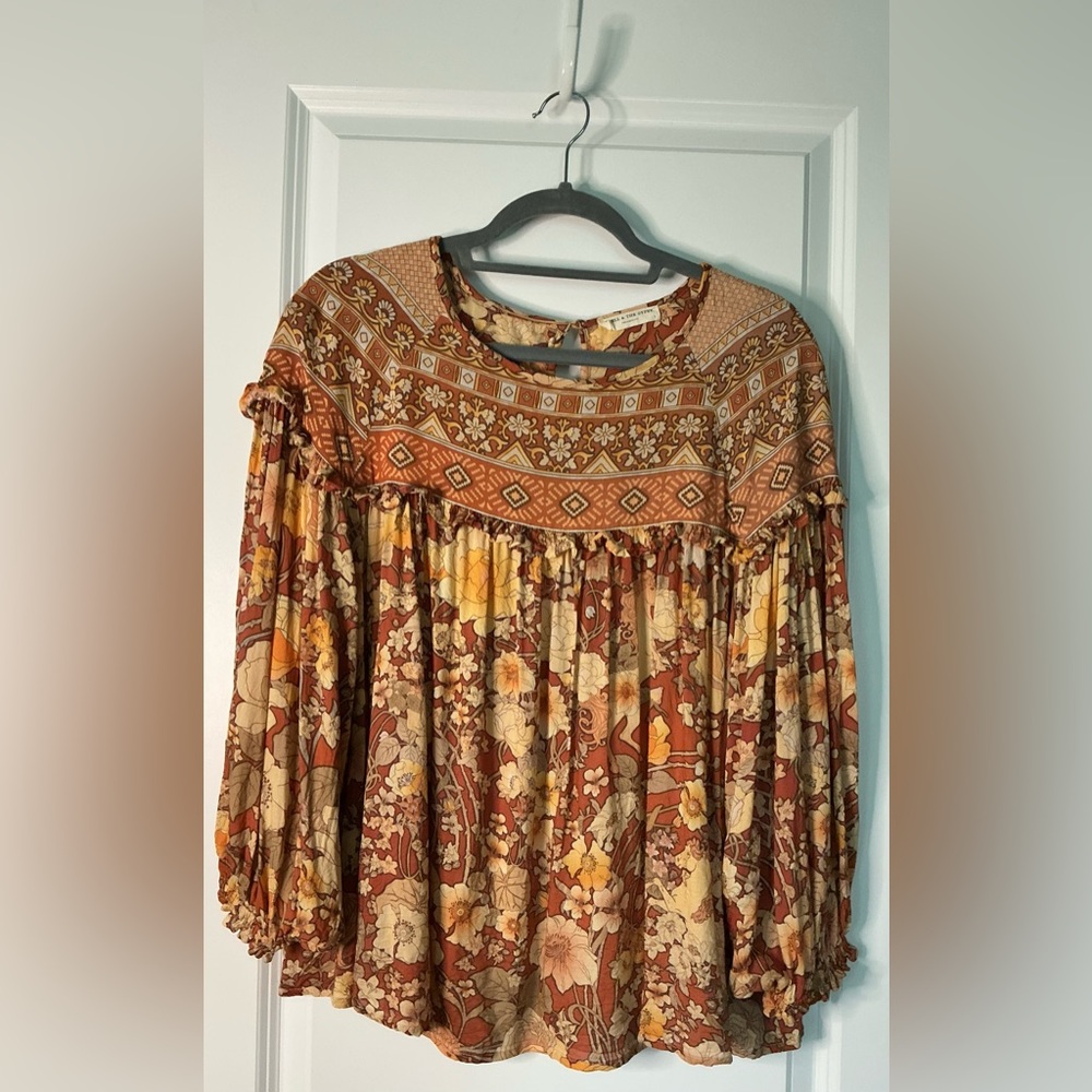 Spell and the Gypsy Amethyst Vintage Inspired Boho Long Sleeved Top Amber Sz S